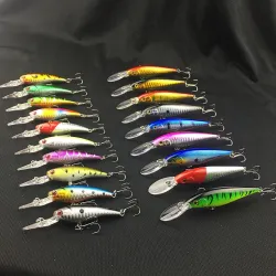 20pcs Hard Bait Minnow Fishing lures Bass Fresh Salt water japan sea 3D Eyes Wobbler Tackle Crankbait Pesca Baits kit set